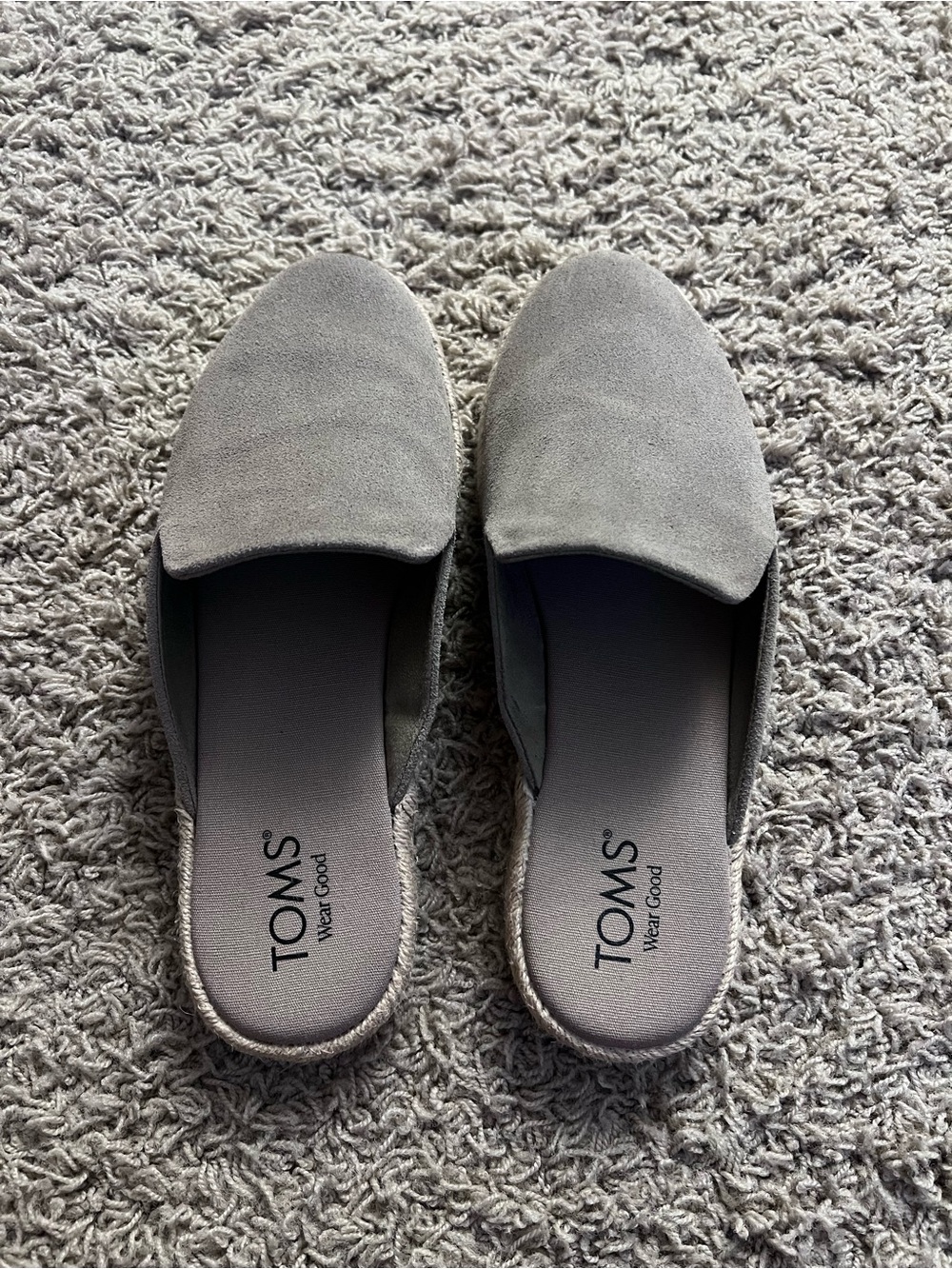New TOMS Women’s Santiago Espadrille Mule Size 9 Beige Suede